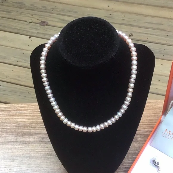 ❤️Day NEW Mandarin Cultured Pink Pearl Necklace & Earrings Set - Picture 3 of 12